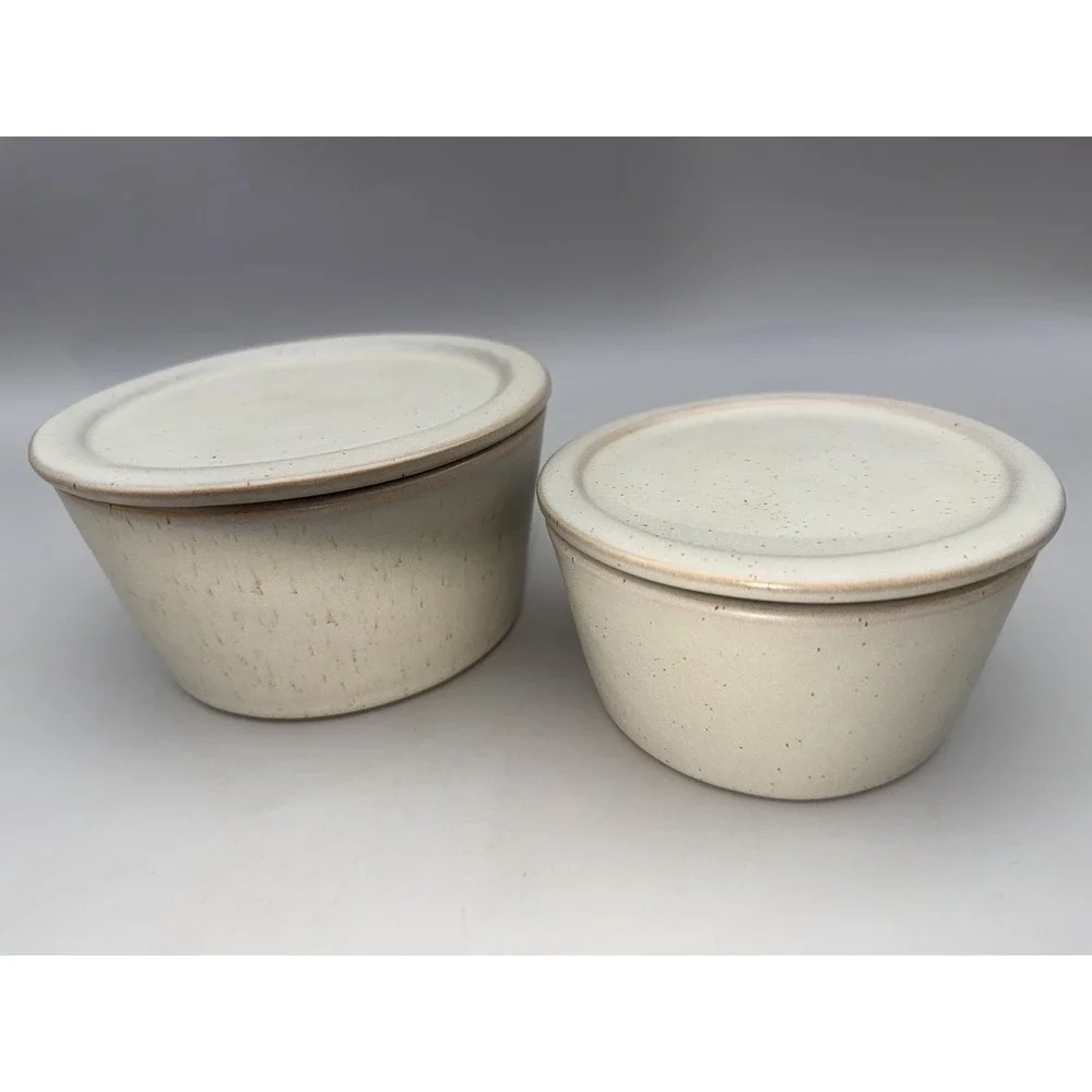 Magnolia Home Joanna Gaines Stoneware Canister Set Cream Speckled Lidded HTF